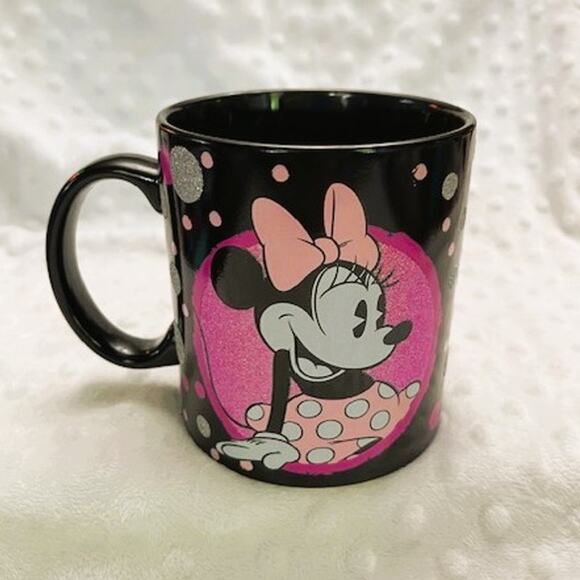 Disney Retro Minnie Mouse Bubbles & Glitter 20oz Large Coffee Mug-NEW - Picture 3 of 6